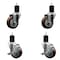 Service Caster 3.5'' Maroon Poly Wheel Swivel 1-3/4'' Expanding Stem Caster Set 2 Brakes, 4PK SCC-EX20S3514-PPUB-MRN-2-TLB-2-134 - alternate 1